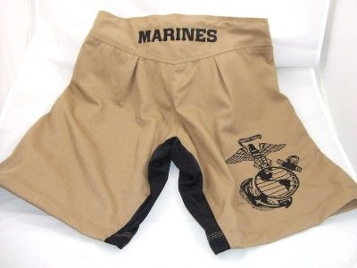 USMC MARINES DESERT MARPAT MMA PT S-T-COMP BOARD SHORTS FIGHT SHORTS   L 34 