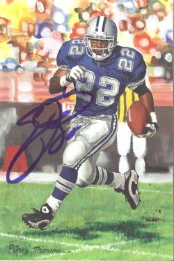   SMITH AUTOGRAPHED/SIGNED DALLAS COWBOYS GOAL LINE ART CARD  