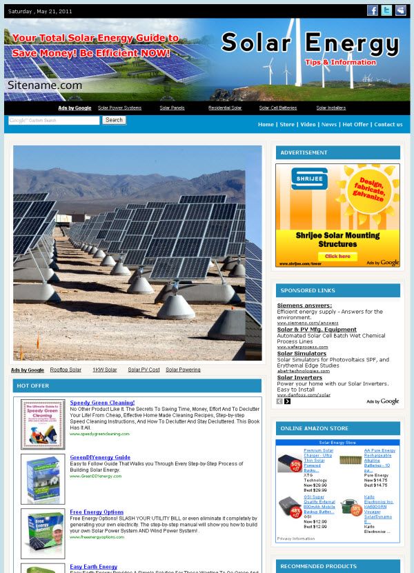 Making Money Solar Energy Guide Affiliate website Sale  