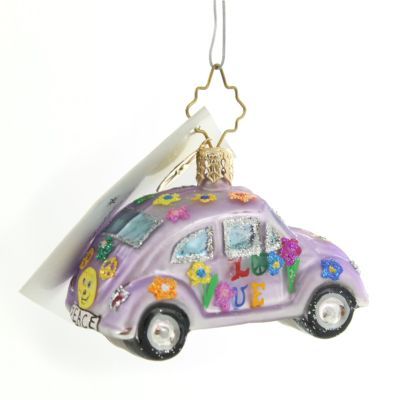   Radko Rare Little Bug Love Gem Beetle Peace Flower Power VW 2pc  