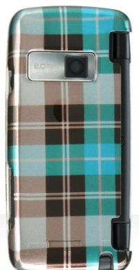 BLUE PLAID 3D CASE COVER SKIN FOR LG VOYAGER VX10000  