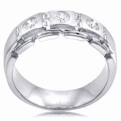 00CT MENS ROUND CUT DIAMOND WEDDING BAND RING  