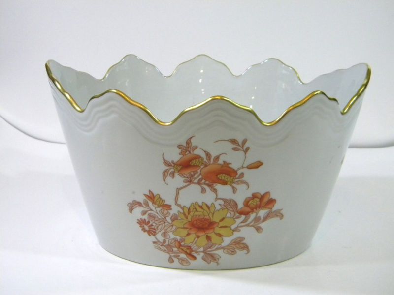 Wine Monteith Bowl VISTA ALEGRE Portuguese Porcelain  