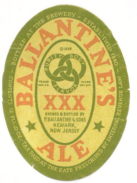 1930s Ballantines Ale Label + Neck IRTP Tavern Trove  