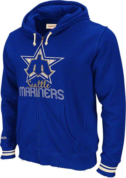 Seattle Mariners Mitchell & Ness Royal Full Zip Hoodie  