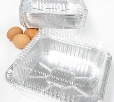 Disposable 9 Square Aluminum Foil Cake Pan with Plastic Lid #1100P 