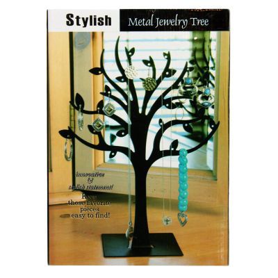 Stylish Metal Jewelry Tree Display Organize Necklace Bracelet Rings 