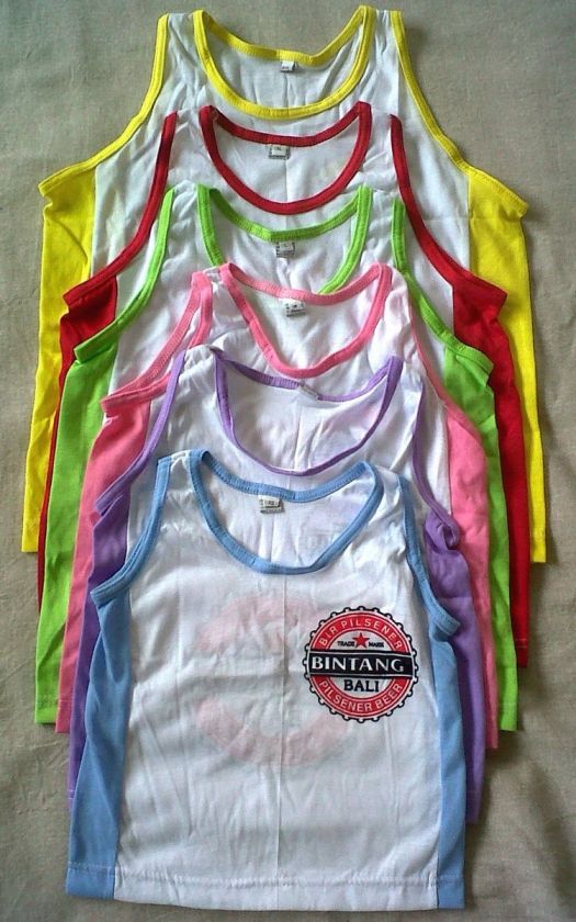 BALI Bintang Children Boys Girls Singlet Size 1 to 10    12 colours 