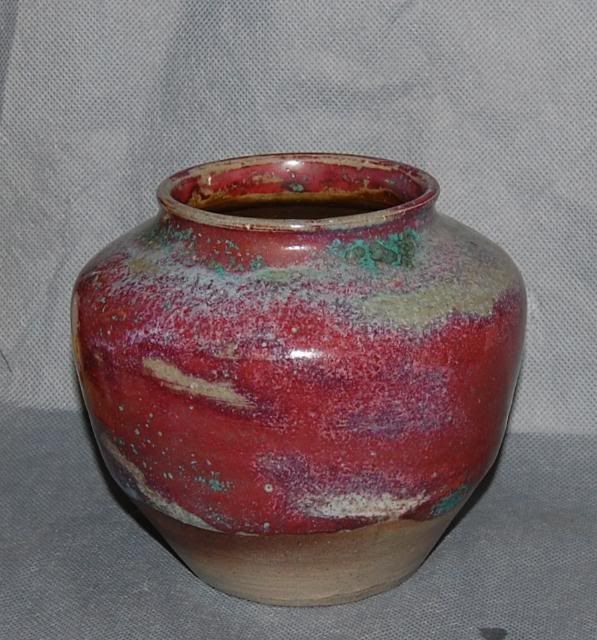 American Art Pottery JugTown Chinese Blue Vase Ben Owen  