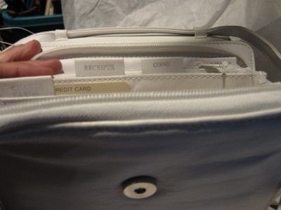 My White Leather Coupon & Organizer Bag  