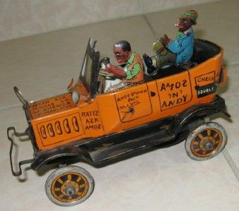   AMOS N ANDY FRESH AIR TAXI TIN WIND UP TOY VERY RARE AMOS AND ANDY