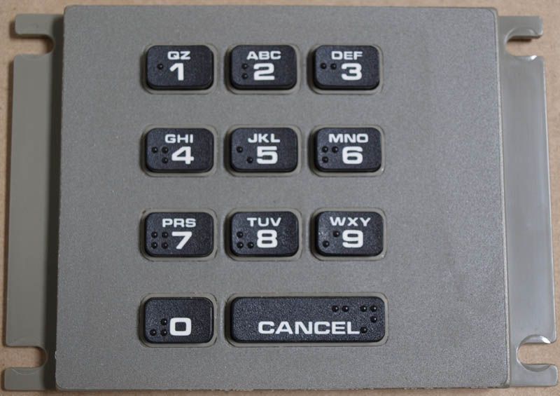 DIEBOLD ATM KEYBOARD w/ BRAILLE PN 19019062000R  