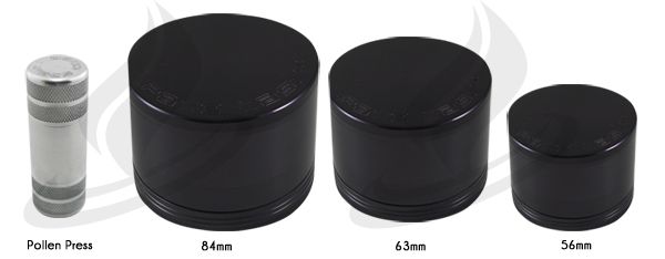 Medium Black SPACE CASE Pollen Sifter Herb Grinder 4pc.  