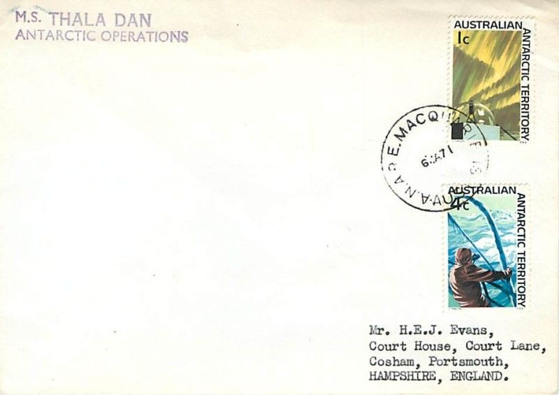 AUSTRALIA   1971 Antarctic Cover  Macquarie   Thala Dan  