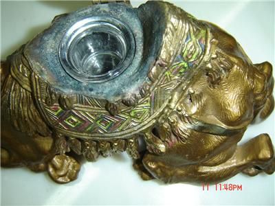 ANTIQUE STUNNING RARE CAMEL FIGURINE INKWELL  