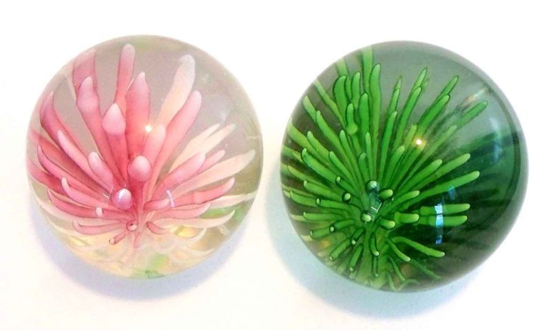 ART GLASS~PAPERWEIGHTS~LOT OF TWO~UNIQUE BEAUTIES  