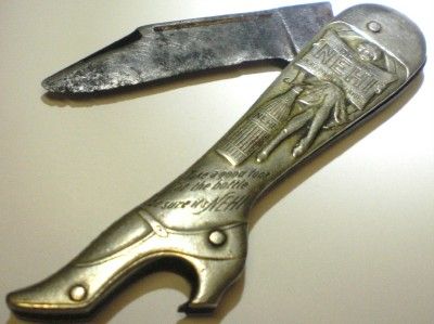   advertising LEG KNIFE/Bottle Opener~1920s~USA/Remington/UMC~RARE