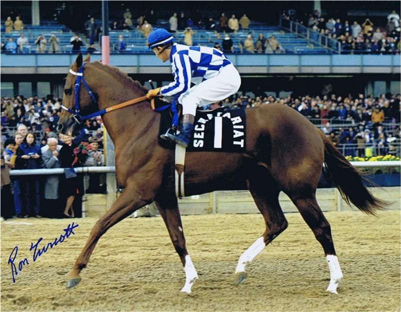 Secretariat Retirement Photo Signed by Ron Turcotte  