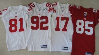   NY GIANTS Game Issued Cut Un Worn Jersey STRAHAN TOOMER TYREE BURRESS