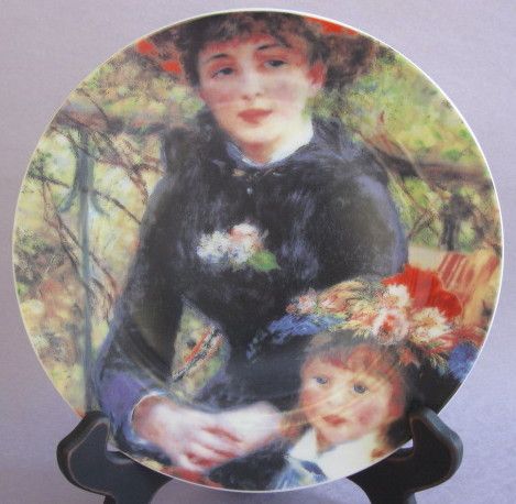 Sakura Renoir Two Sisters Painting on Salad Plate NICE  