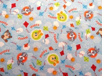 New Baby Looney Tunes Fabric BTY Bugs Bunny Taz Tweety Bird VIP 