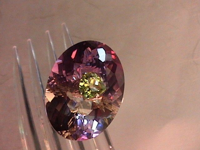 Love Oprah Golden Purple Ametrine Peridot cotail ring  