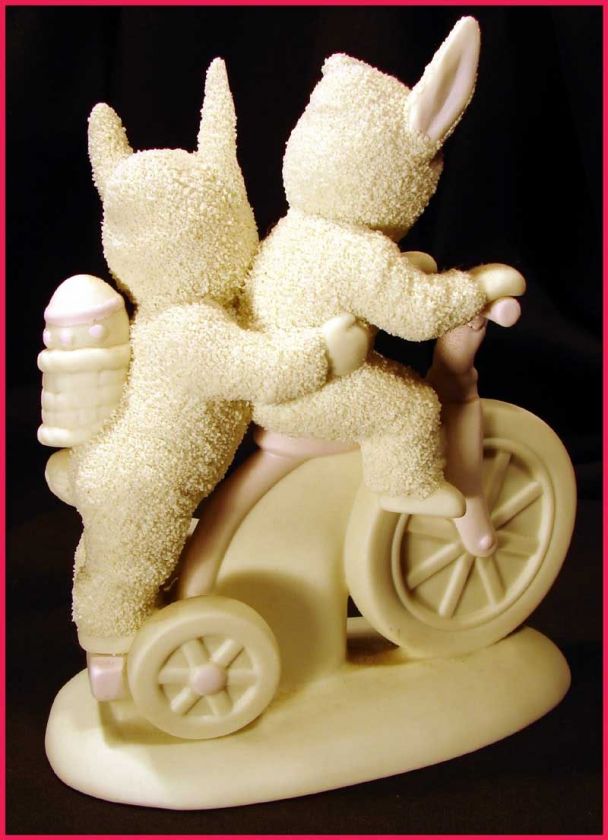 1997 Dept 56 Snowbunnies On A Tricycle Built For Two  