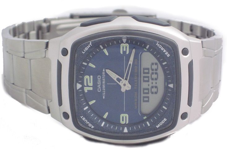 Mens Casio Digital / Analogue Watch AW 81D 2AVES Telememo, Stopwatch 