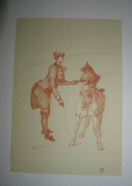 FINE TOULOUSE LAUTREC LITHOGRAPH PRINT EQUESTRIAN LADY  