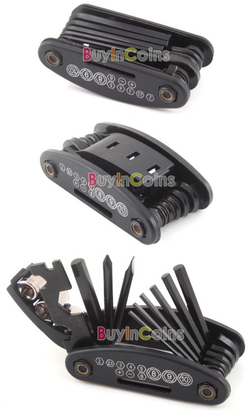 15 Multi function Portable Folding Bicycle Tools Set  