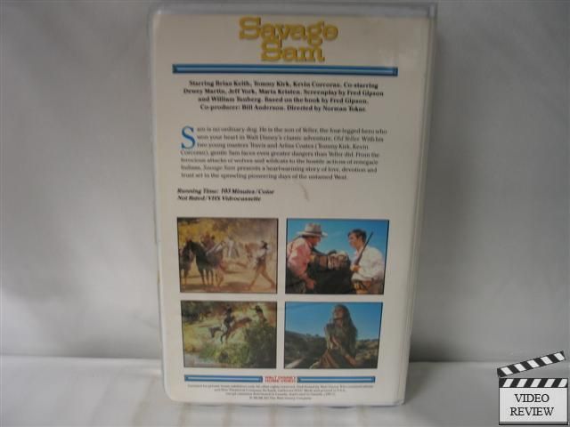 Savage Sam VHS Brian Keith, Tommy Kirk, Kevin Corcoran  