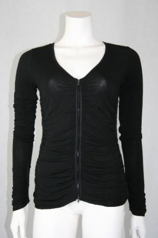 NWT Bailey 44 Addicted to Love Zip Front Top Black M  