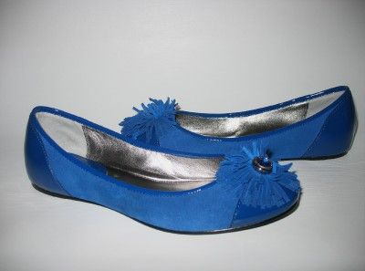 COACH ROBBIN WOMENS COBALT BLUE FLAT BALLET SHOE 8 NIB  