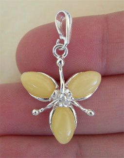 BALTIC HONEY, BUTTERSCOTCH or GREEN AMBER & STERLING SILVER PENDANT 