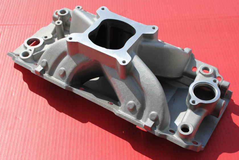 BBC Chevy 454 Satin Aluminum High Rise Intake Manifold Oval Port 3000 