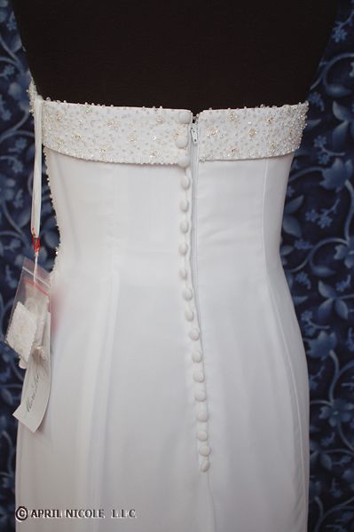 Mori Lee 8901 White Chiffon Strapless Wedding Dress 8 NWT  