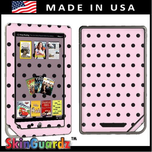 Pink Black Dot Vinyl Case Decal Skin To Cover  Nook 