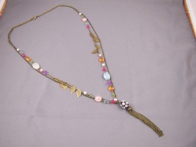 strand 30 long chain necklace tassel beads beaded  