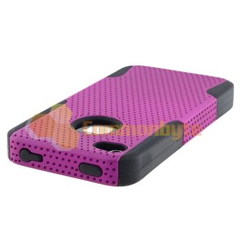   Hard/Silicone Skin Case+PRIVACY Protector for iPhone 4 G 4S  