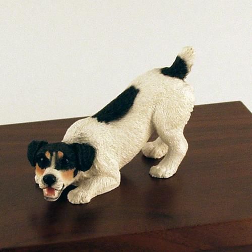 Jack Russell   Black   Dog Figurine Pet Cremation Urn   