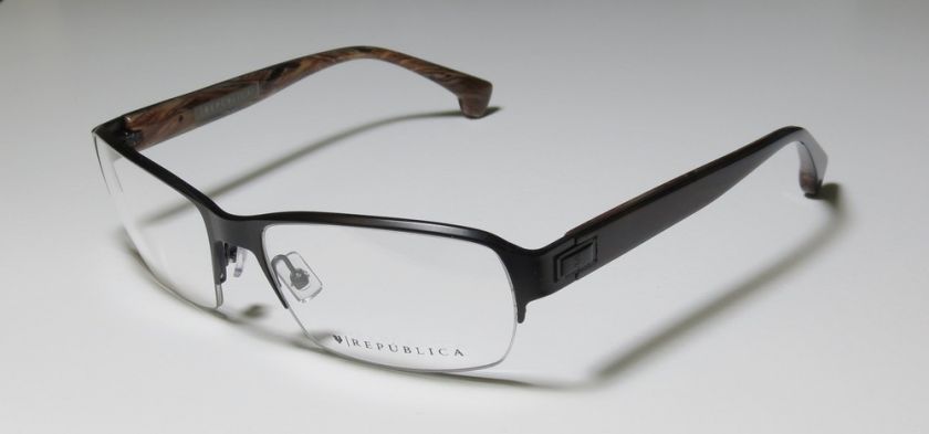 NEW REPUBLICA MELBOURNE 56 17 138 BLACK HALF RIM RX MENS EYEGLASS 