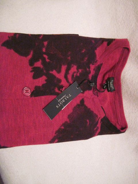 TALBOTS CAPRA FLORAL CARDIGAN RED NWT SIZE MEDIUM GORGEOUS  