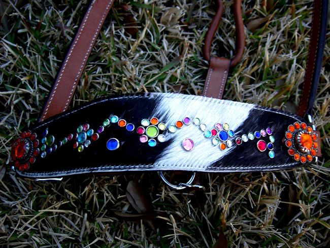 HALTER SADDLE BRONC HAIR ON AQUA BLING TAN TACK SALE  