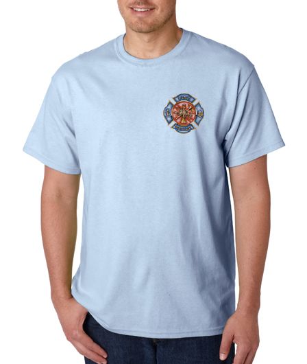 Fire Rescue Firefighter Emblem 100% Cotton Tee Shirt  