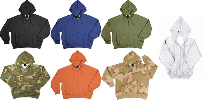 Camo Military Thermal Lined Zipper Hoodie Sweatshirts  