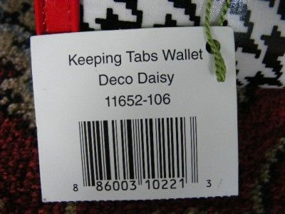 VERA BRADLEY DECO DAISY FRILL KEEPING TABS WALLET CLUTCH NWT   FREE 