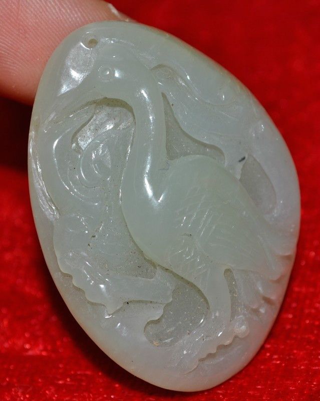 Chinese Nephrite Hetian Jade Swan Carving  