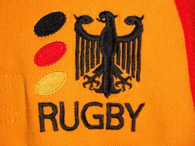 MENS M L EC RUGBY DEUTSCHLAND VTG BRD WEST GERMANY ADLER BARBARIAN 