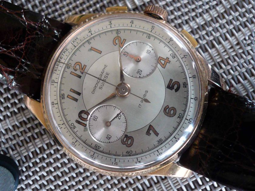 Mens Antique Watch Vintage Chronographe Suisse  