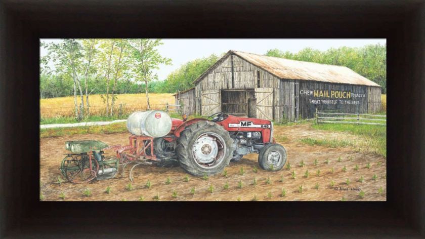 Working the Fields Farm Mail Pouch Field Print Framed  